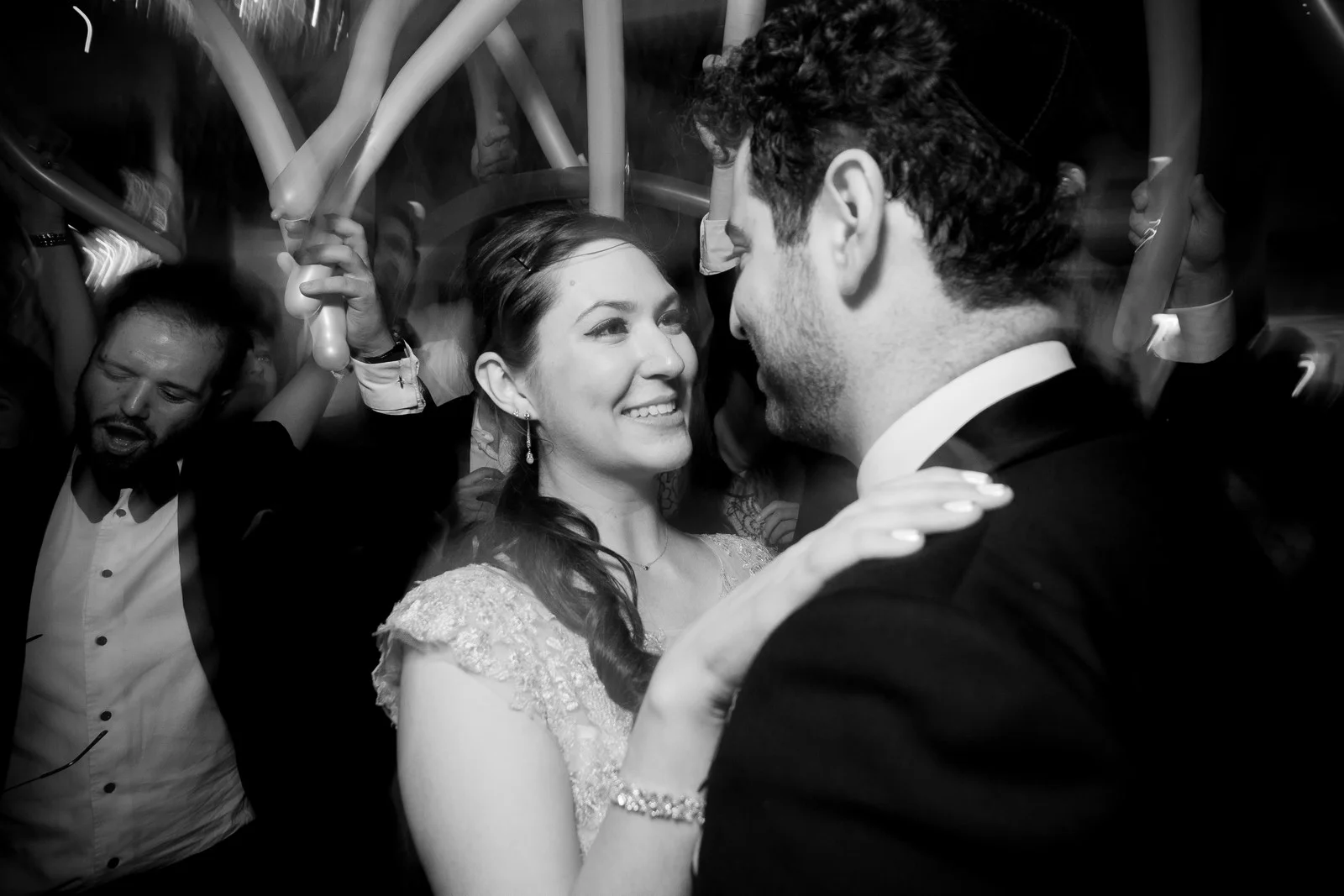 Yoey and Aaron's Memorial Day Modern Jewish Wedding at Anthony's Pier 9, New Windsor, NY Photos by Chaim Schvarcz bride groom dancing