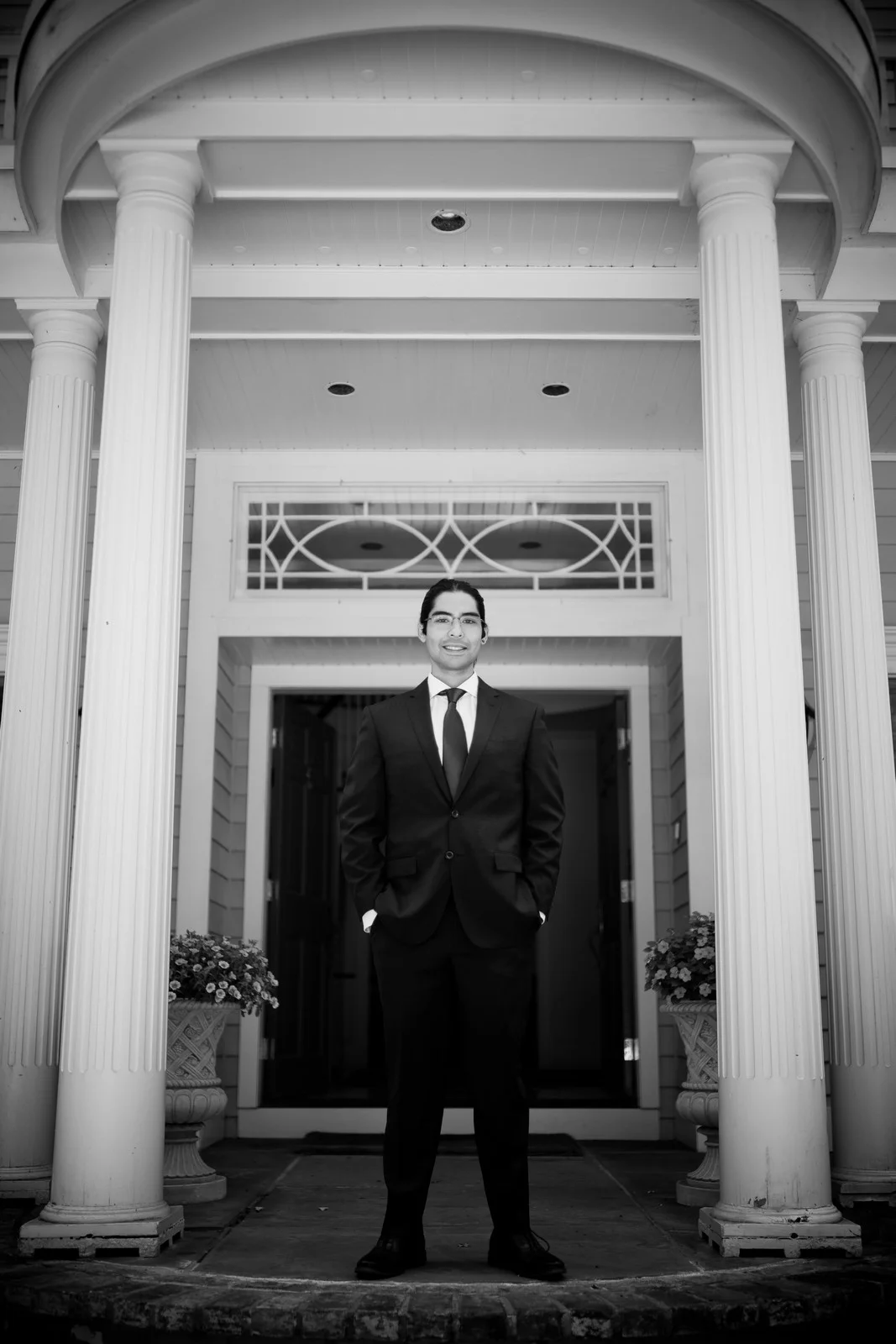 Ma'ayan and Mikey's Traditional Jewish Backyard Wedding in Fairfield, CT Photos by Chaim Schvarcz groom portraits