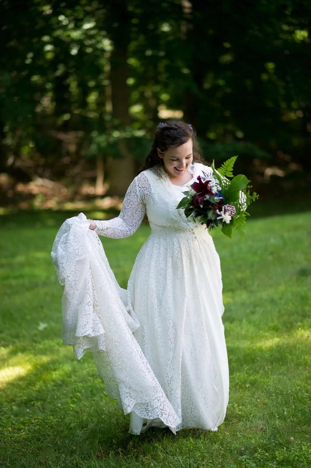 Ma'ayan and Mikey's Traditional Jewish Backyard Wedding in Fairfield, CT Photos by Chaim Schvarcz bride portraits