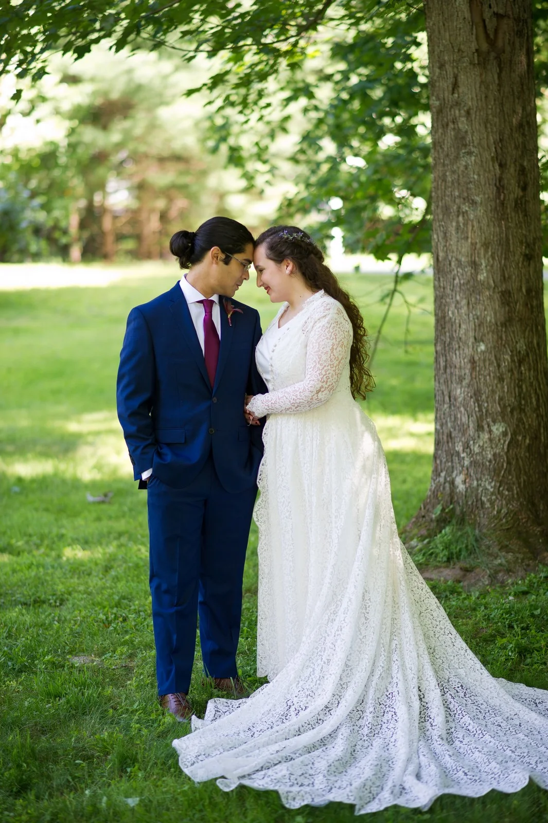 Ma'ayan and Mikey's Traditional Jewish Backyard Wedding in Fairfield, CT Photos by Chaim Schvarcz bride groom portraits