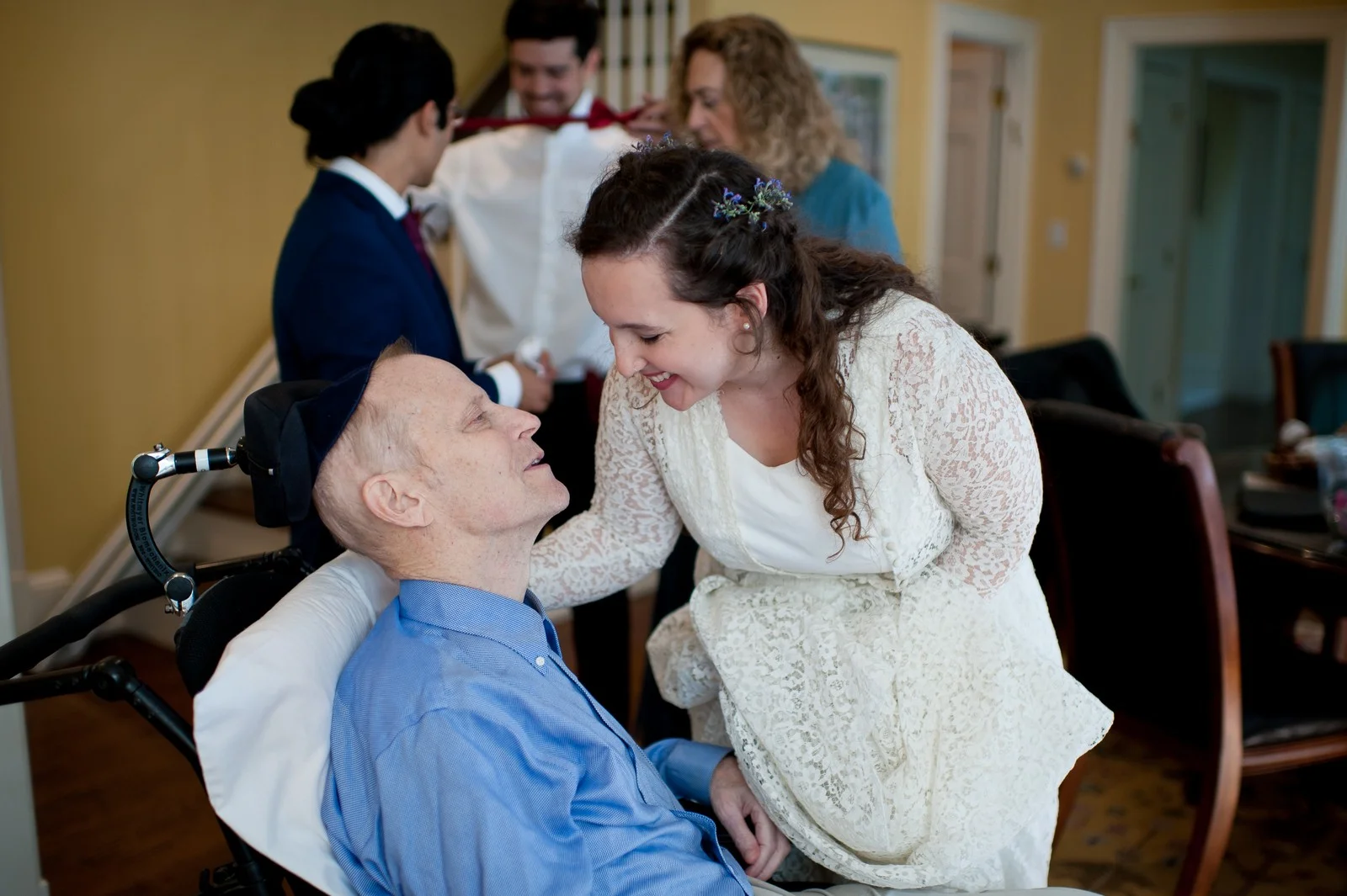 Ma'ayan and Mikey's Traditional Jewish Backyard Wedding in Fairfield, CT Photos by Chaim Schvarcz father of the groom bride