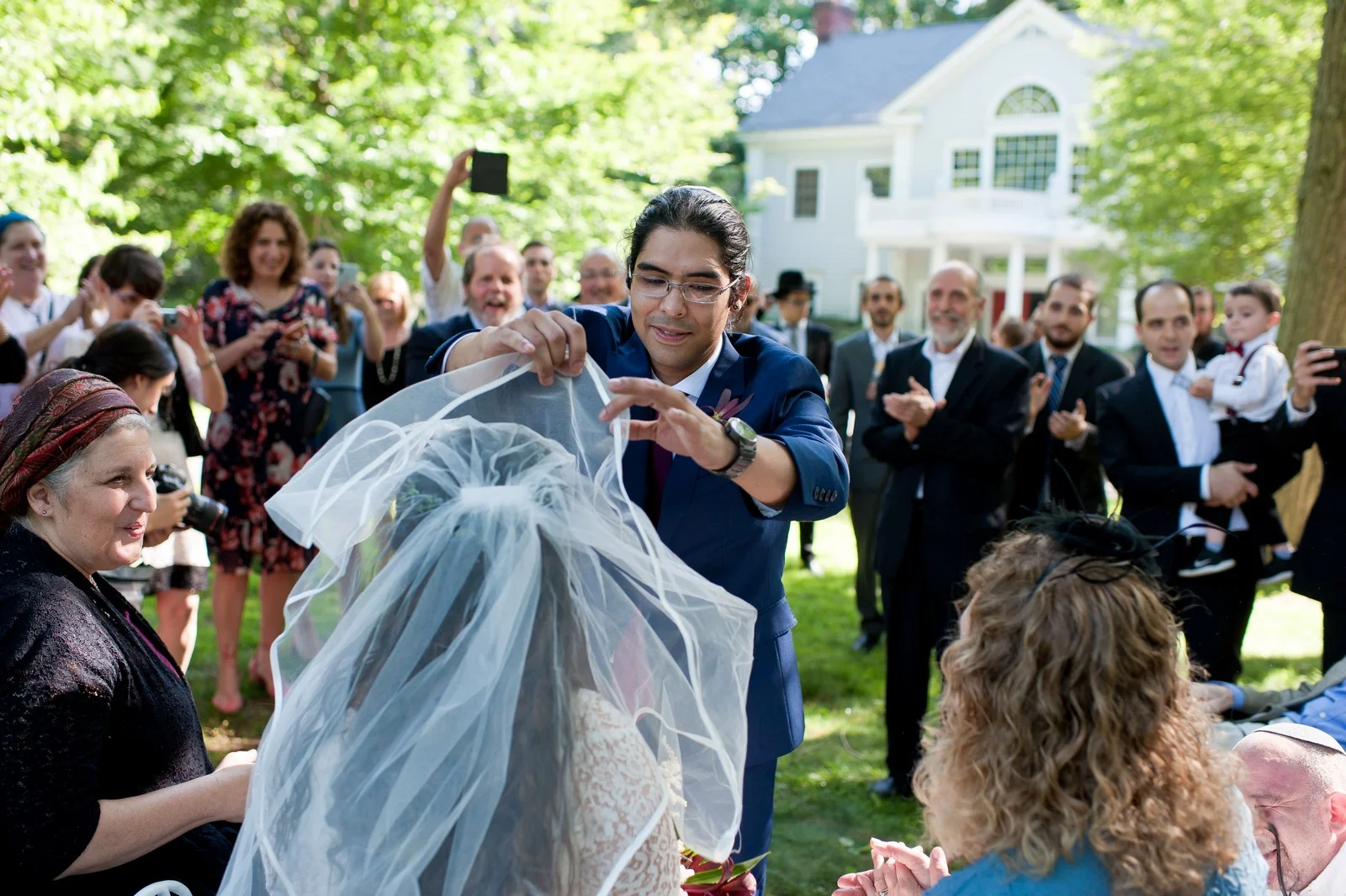 Ma'ayan and Mikey's Traditional Jewish Backyard Wedding in Fairfield, CT Photos by Chaim Schvarcz