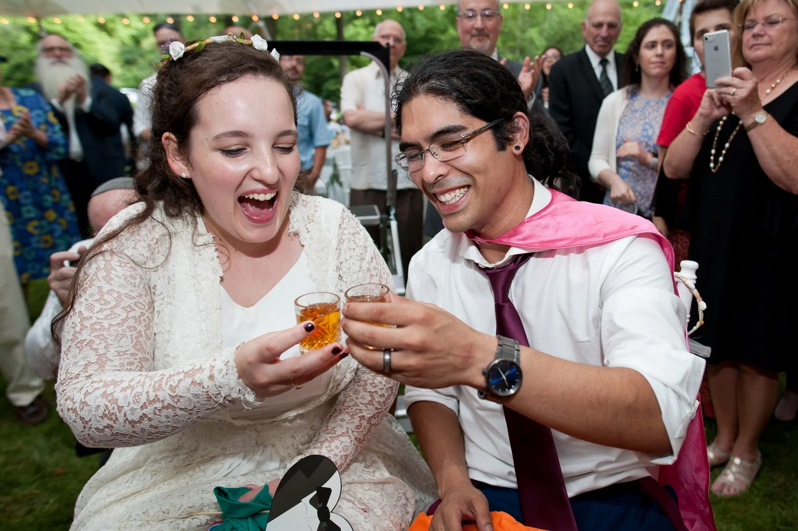 Ma'ayan and Mikey's Traditional Jewish Backyard Wedding in Fairfield, CT Photos by Chaim Schvarcz