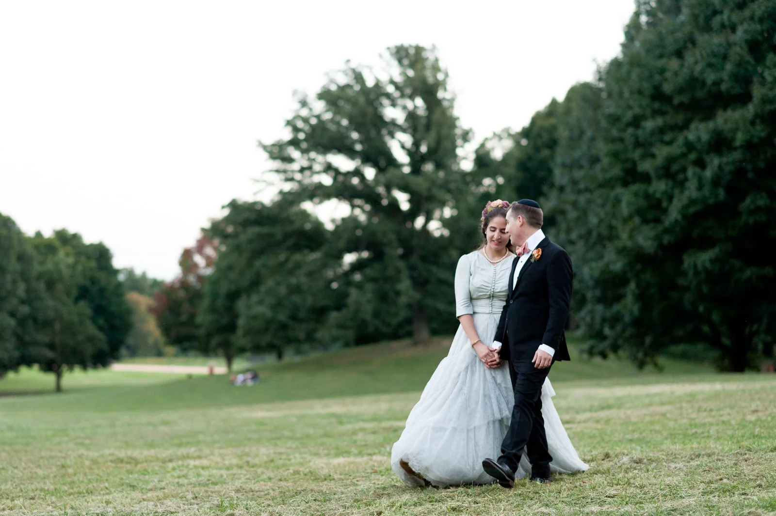 Chana and Motty's Chabad Jewish Wedding in Prospect Park Picnic House, Brooklyn, NY, Photos by Chaim Schvarcz bride groom portraits ceremony family