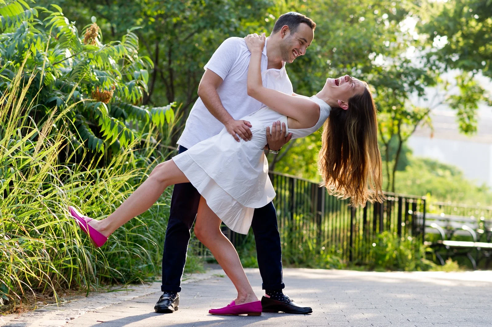 Nina and Gilad's Engagement Session in Dumbo, Brooklyn, New York, Photos by Chaim Schvarcz