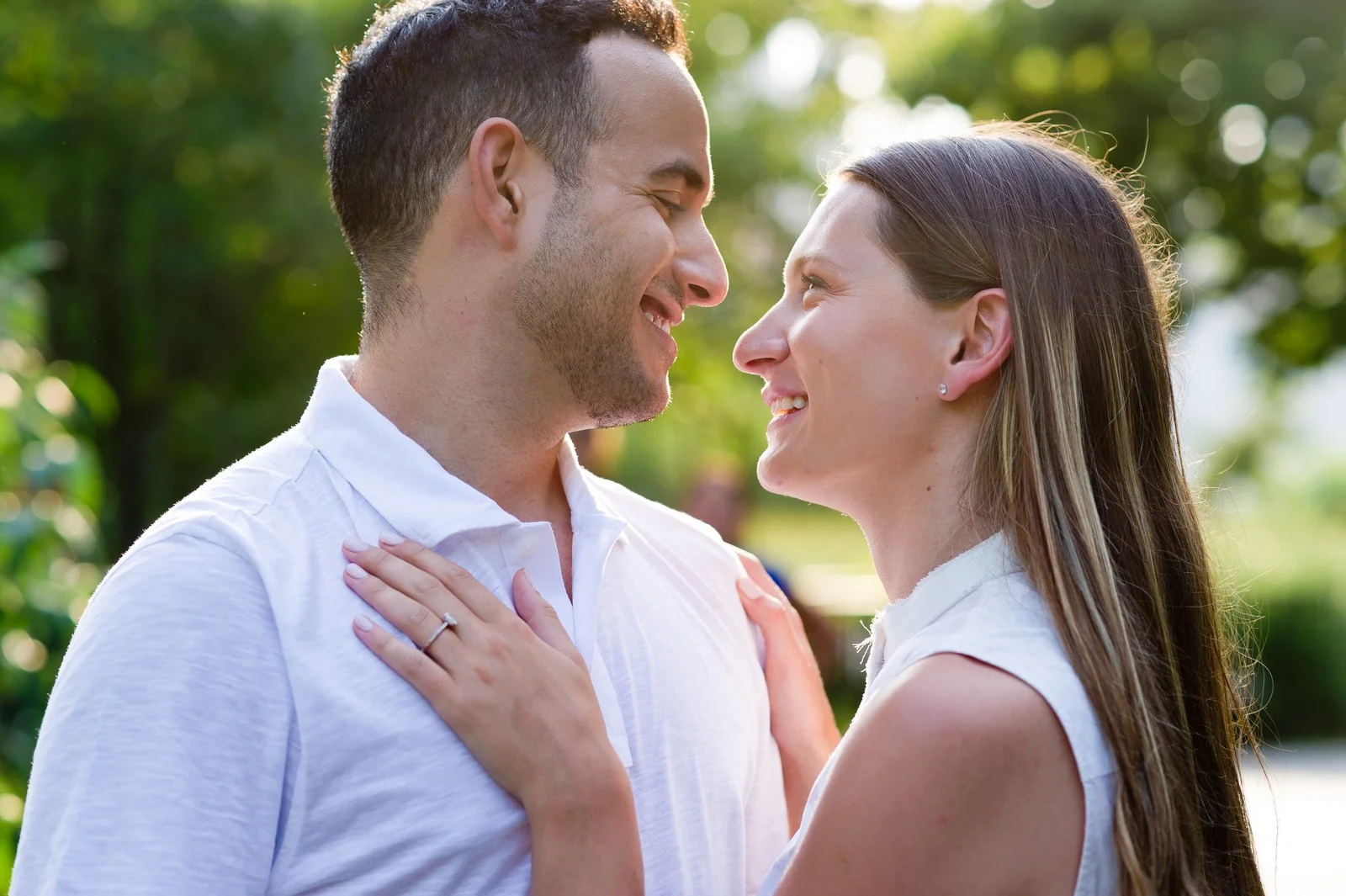 Nina and Gilad's Engagement Session in Dumbo, Brooklyn, New York, Photos by Chaim Schvarcz