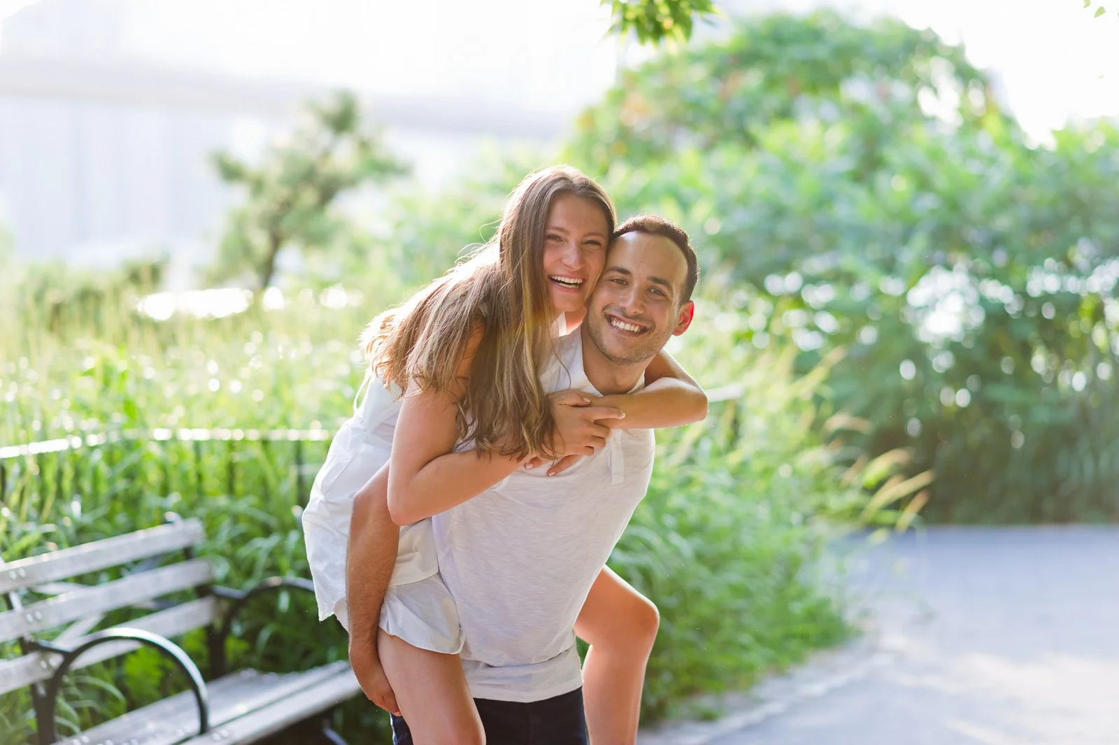 Nina and Gilad's Engagement Session in Dumbo, Brooklyn, New York, Photos by Chaim Schvarcz