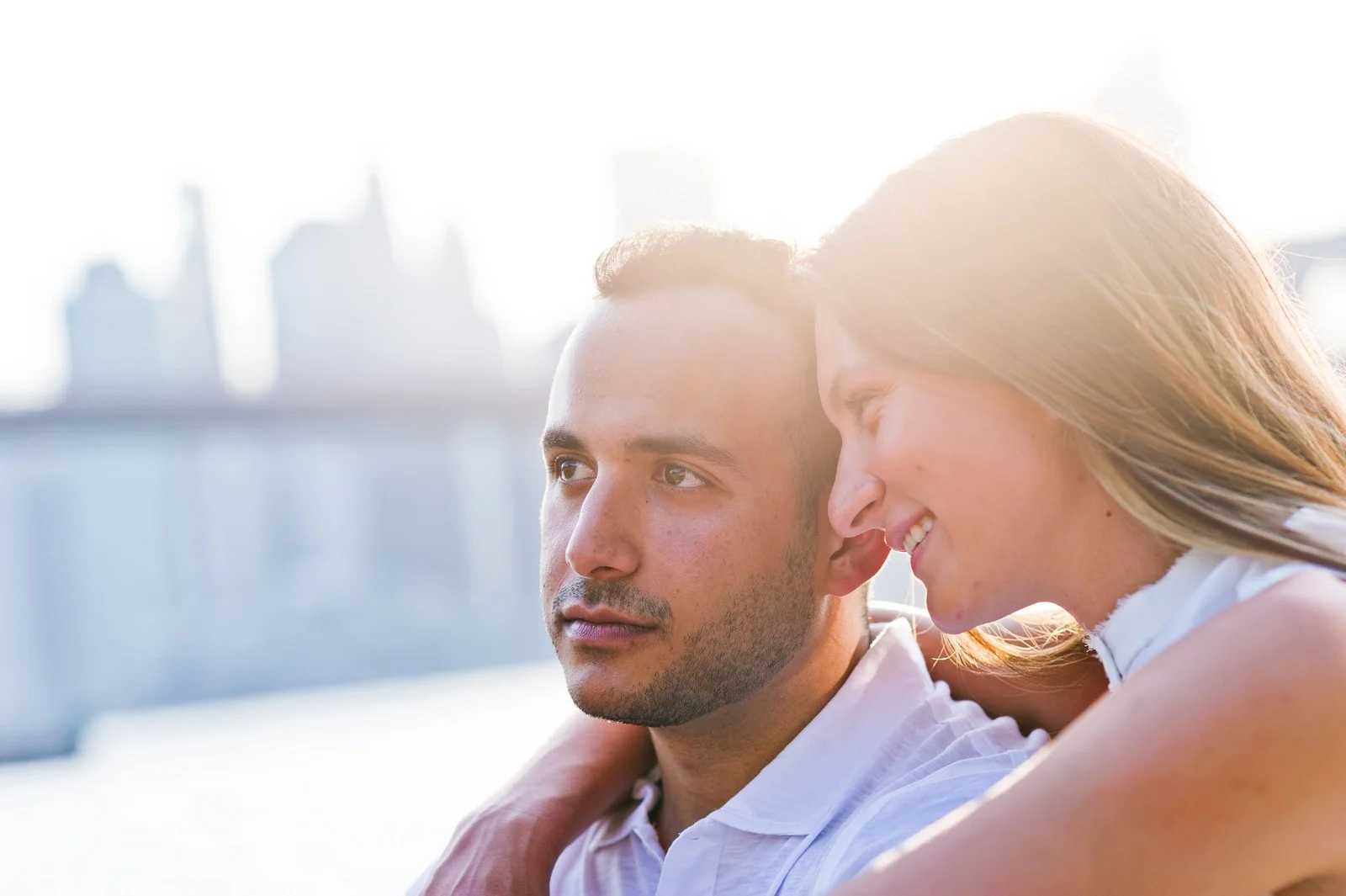 Nina and Gilad's Engagement Session in Dumbo, Brooklyn, New York, Photos by Chaim Schvarcz