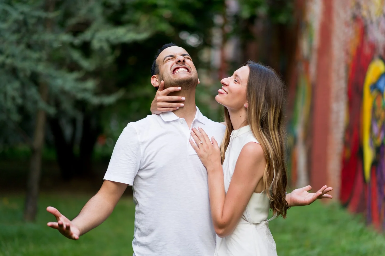 Nina and Gilad's Engagement Session in Dumbo, Brooklyn, New York, Photos by Chaim Schvarcz