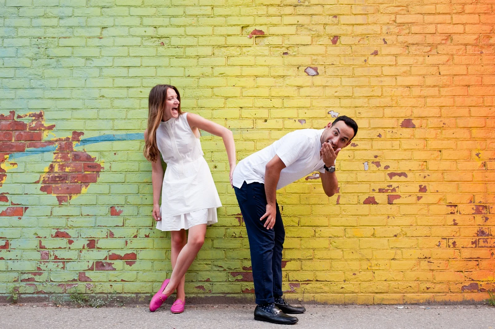 Nina and Gilad's Engagement Session in Dumbo, Brooklyn, New York, Photos by Chaim Schvarcz