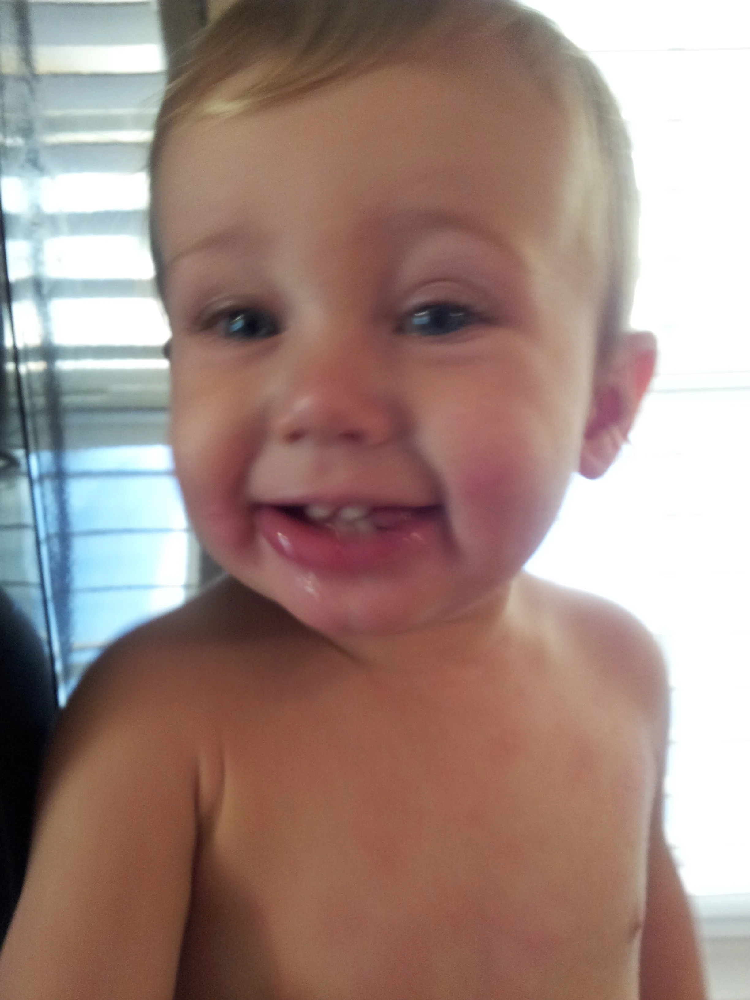 Chloe after eating cashew-crusted kale chips in October 2013.
