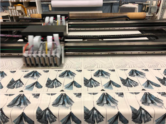 Printing in action: yards of Botanica and Miramar fabric samples!