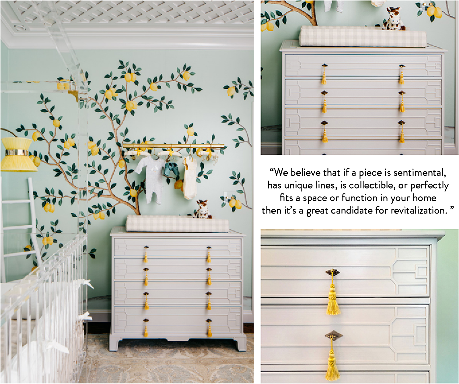 Revitaliste updated and customized this dresser for Dina Bandman Interiors’ 2018 SF Decorator Showcase room; photography by Christopher Stark