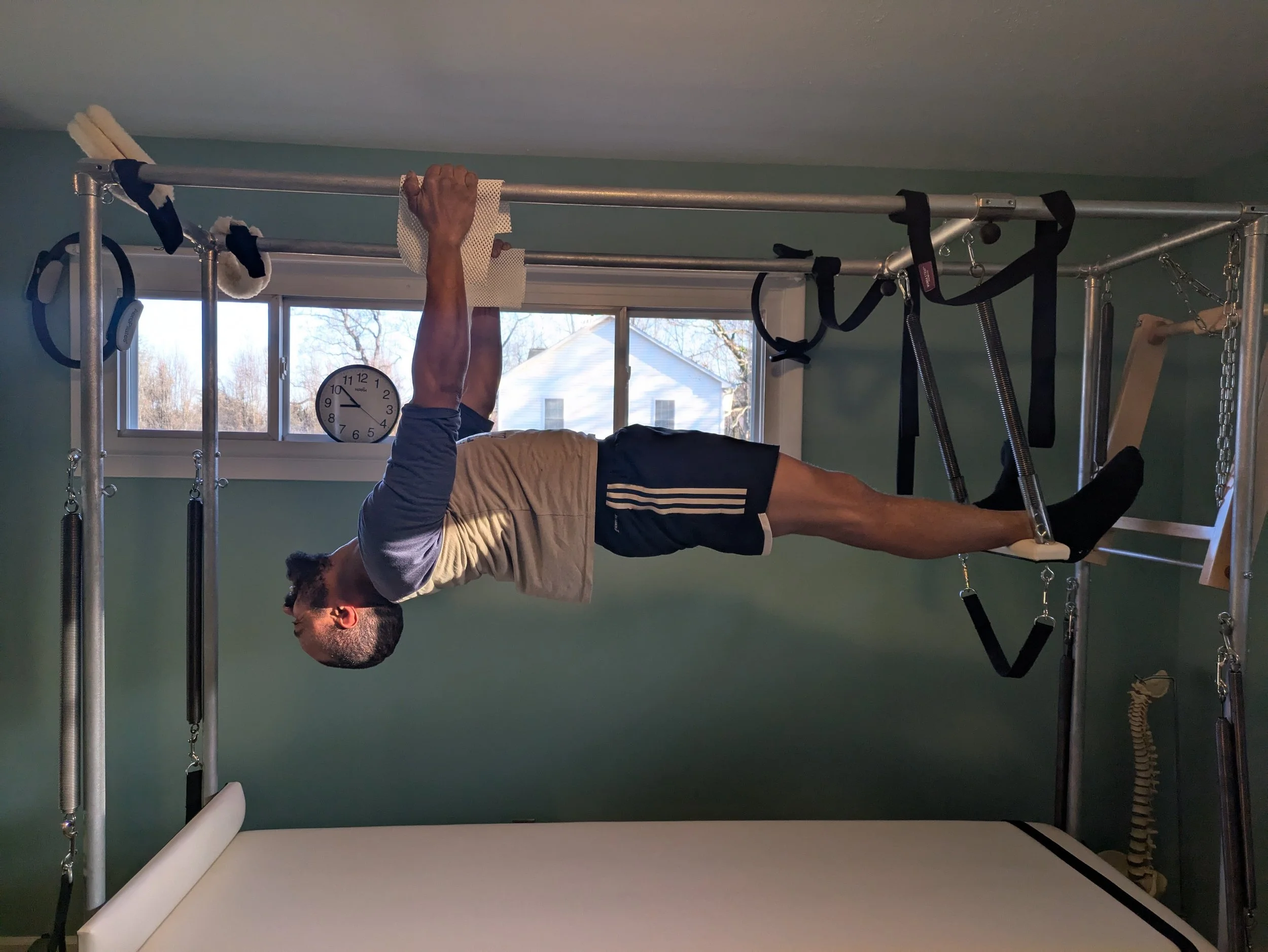 Pull Ups on the Pilates Cadillac