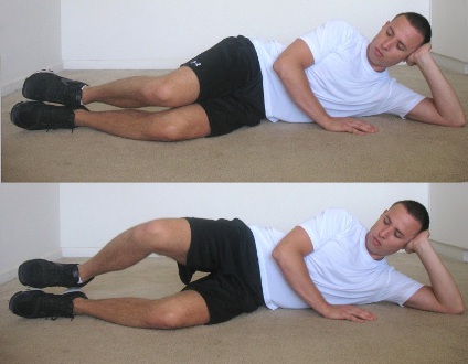 Pilates clams. A simple and effective way to work your external rotators.