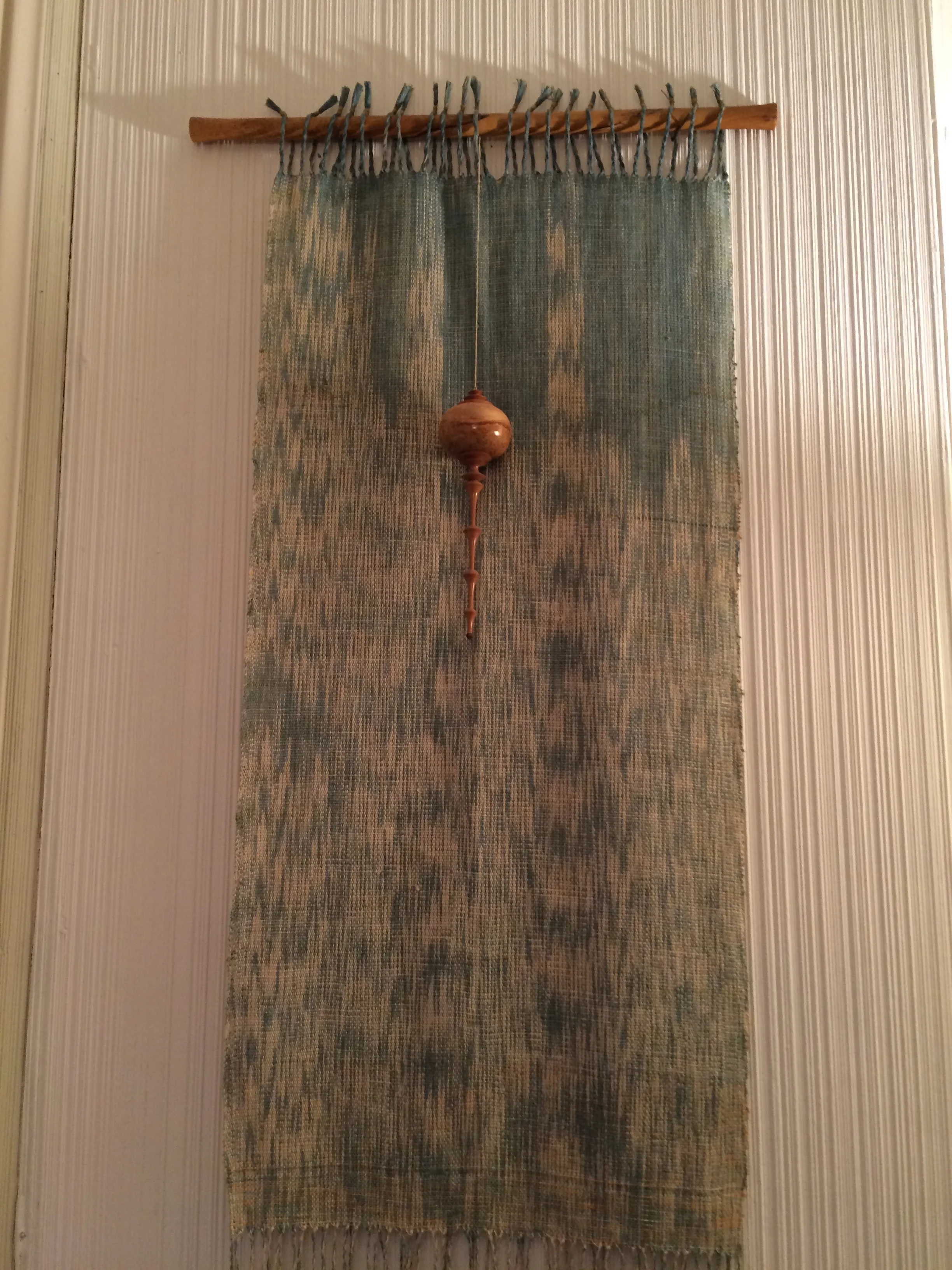 Hand dyed linen ikat weave