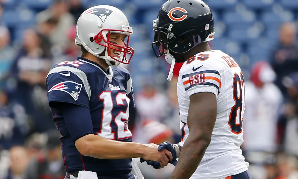 Angry Tom Brady: "Wanna come play for us next year?" Bennett: "Sure! See you in 2016!"