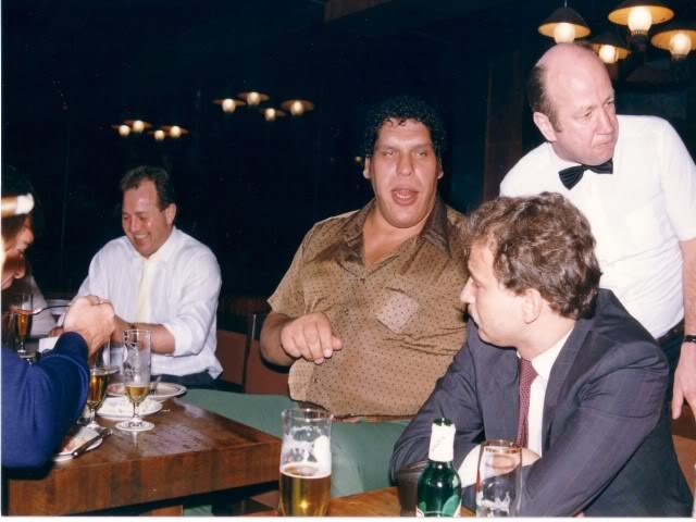 Andre seen here asking "Are you gonna drink that?"