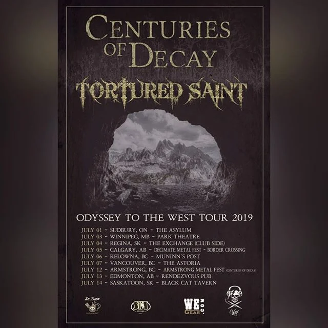 Venue update! @decimate_mf has moves to the Border Crossing! Dates and times remain the same! @centuriesofdecay and @torturedsaint embark on their first West Canadian tour in July! Dates listed below!
July 1st - Sudbury, ON - The Asylum Sudbury
July 
