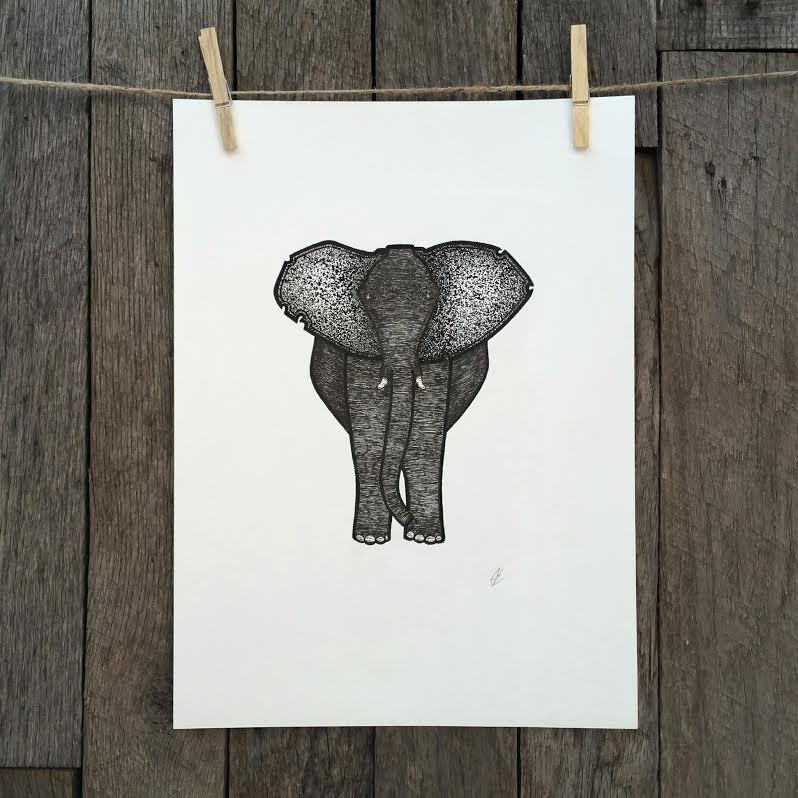Elephant Illustration Prints available