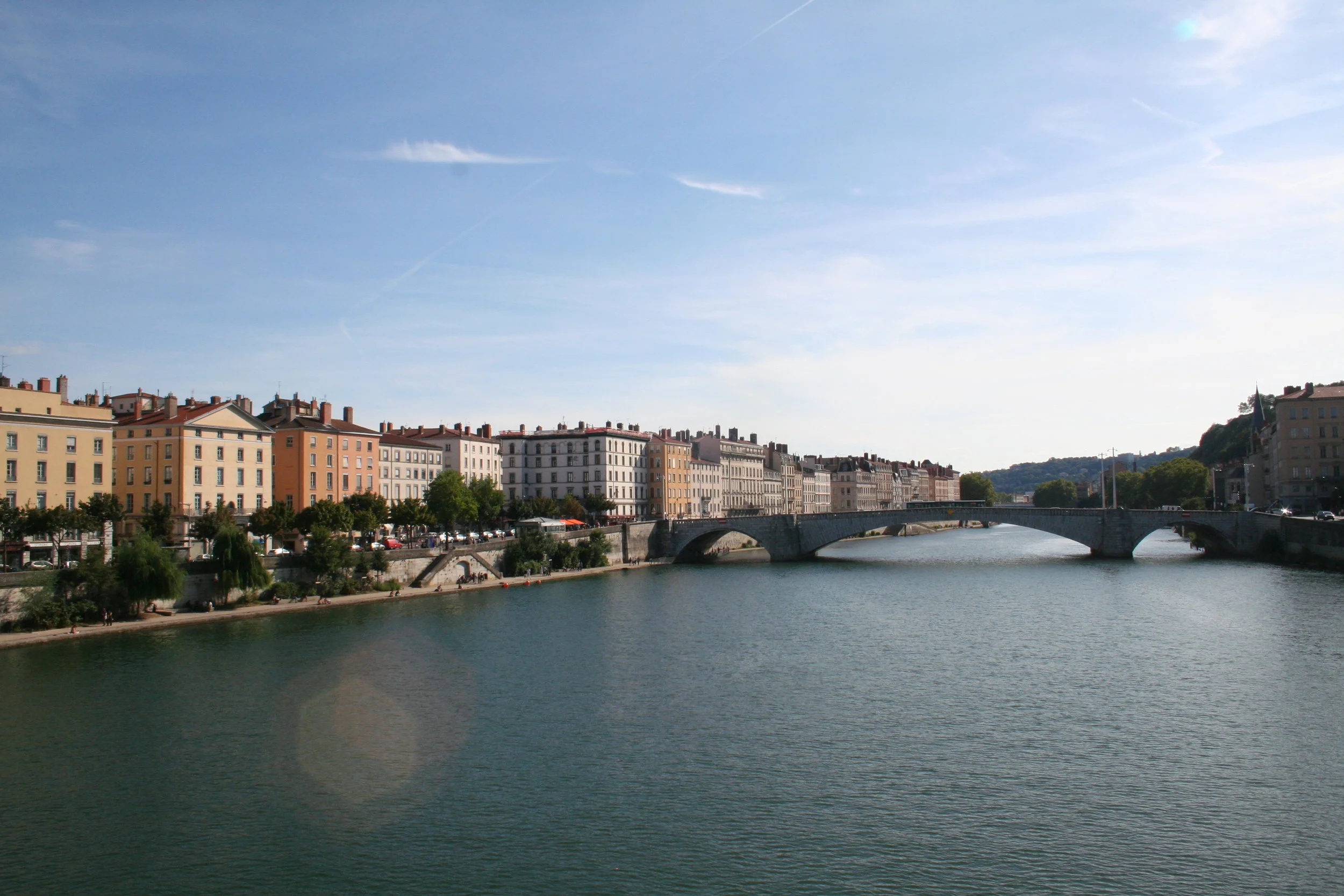  Two rivers rucn through Lyon, the Rhone and the Sonne.&nbsp; Lyon was occupied by Nazi forces for much of World War II.&nbsp; When they were finally forced out they destroyed all the bridges on their retreat. 