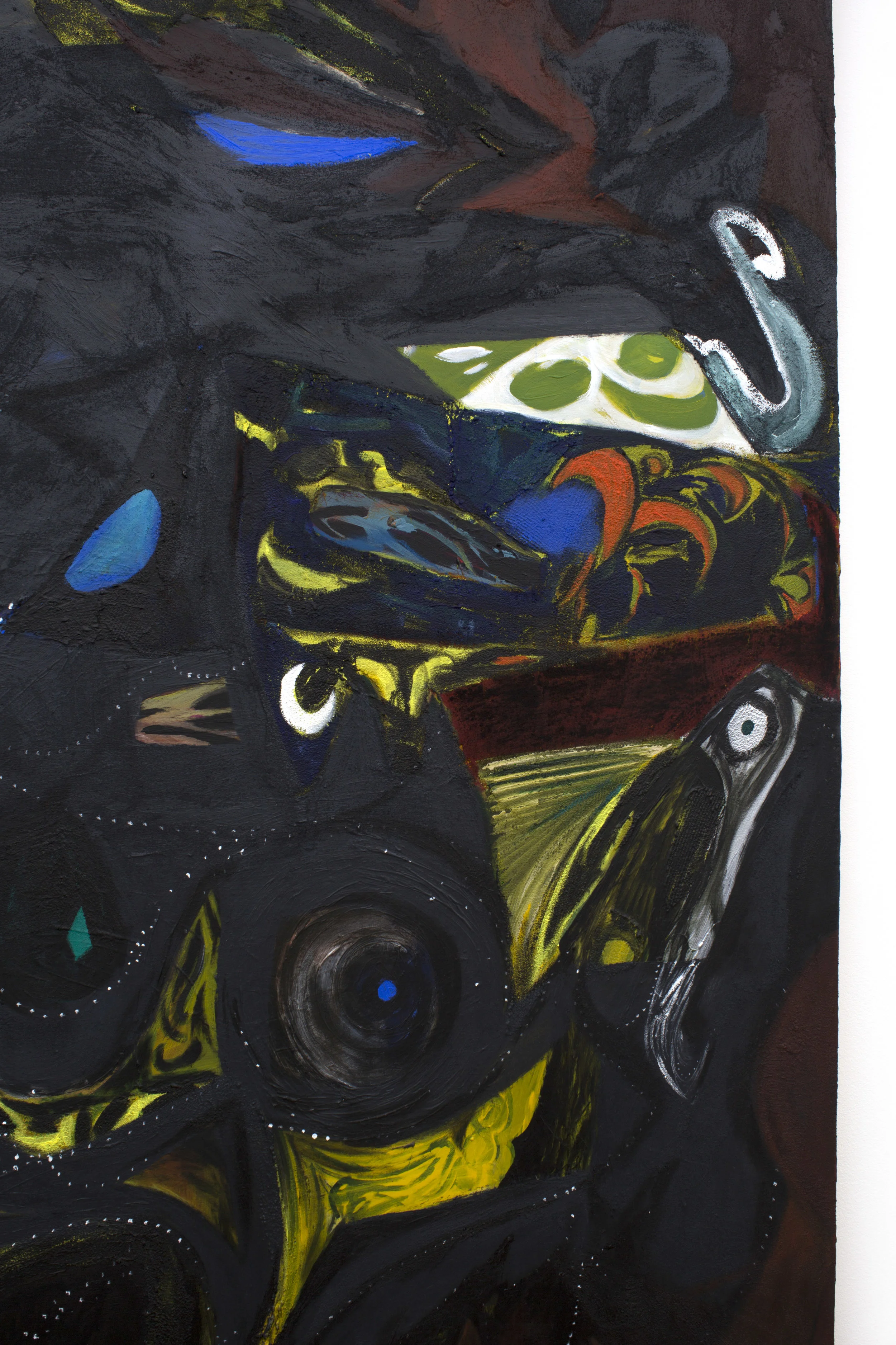 Musiki, acrylic and sand on canvas, 150 x 200 cm/ 59 x 79 in, 2018.