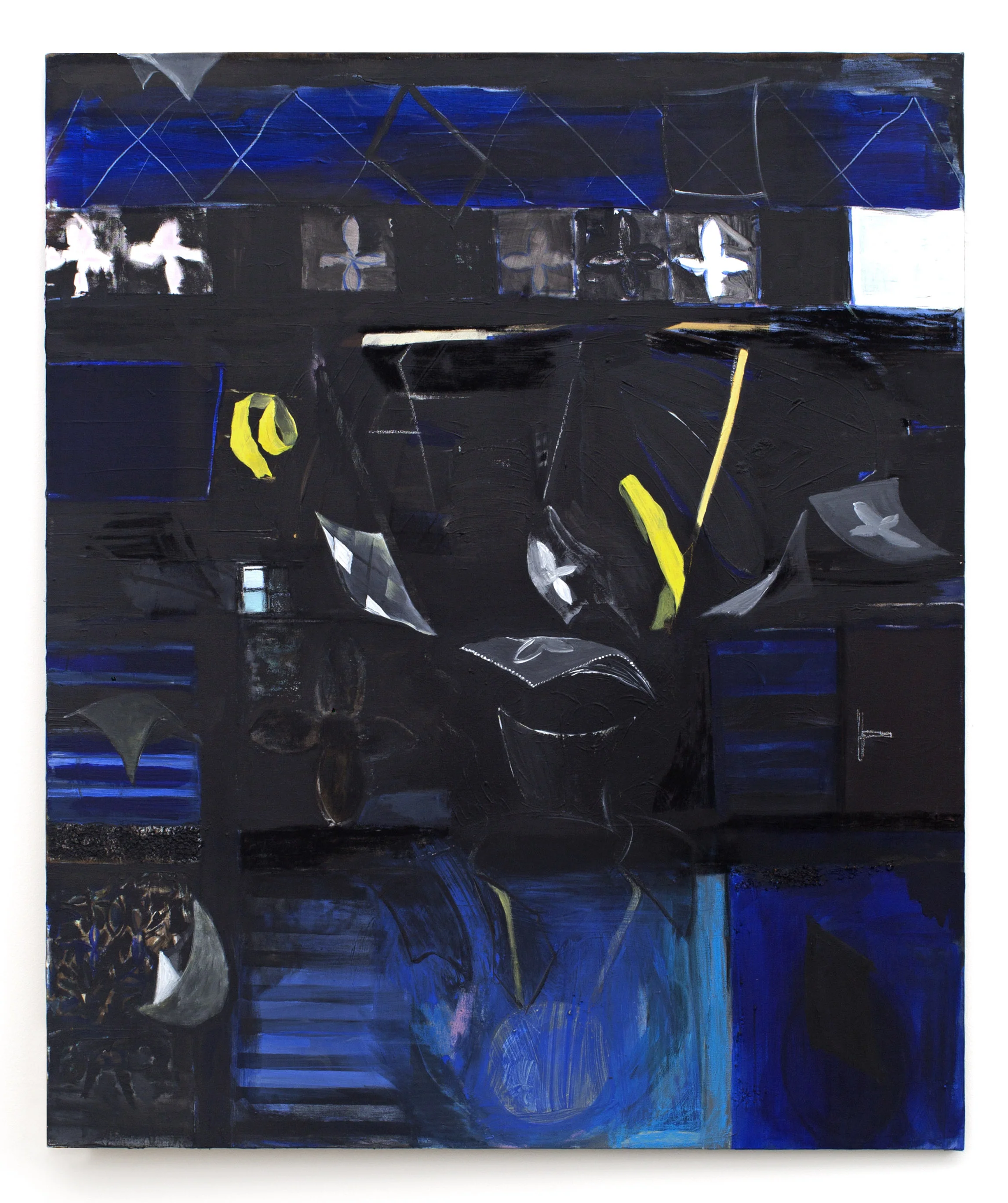Fa men, acrylic and charcoal on canvas, 100 x 120 cm/ 39 x 47 in, 2017.