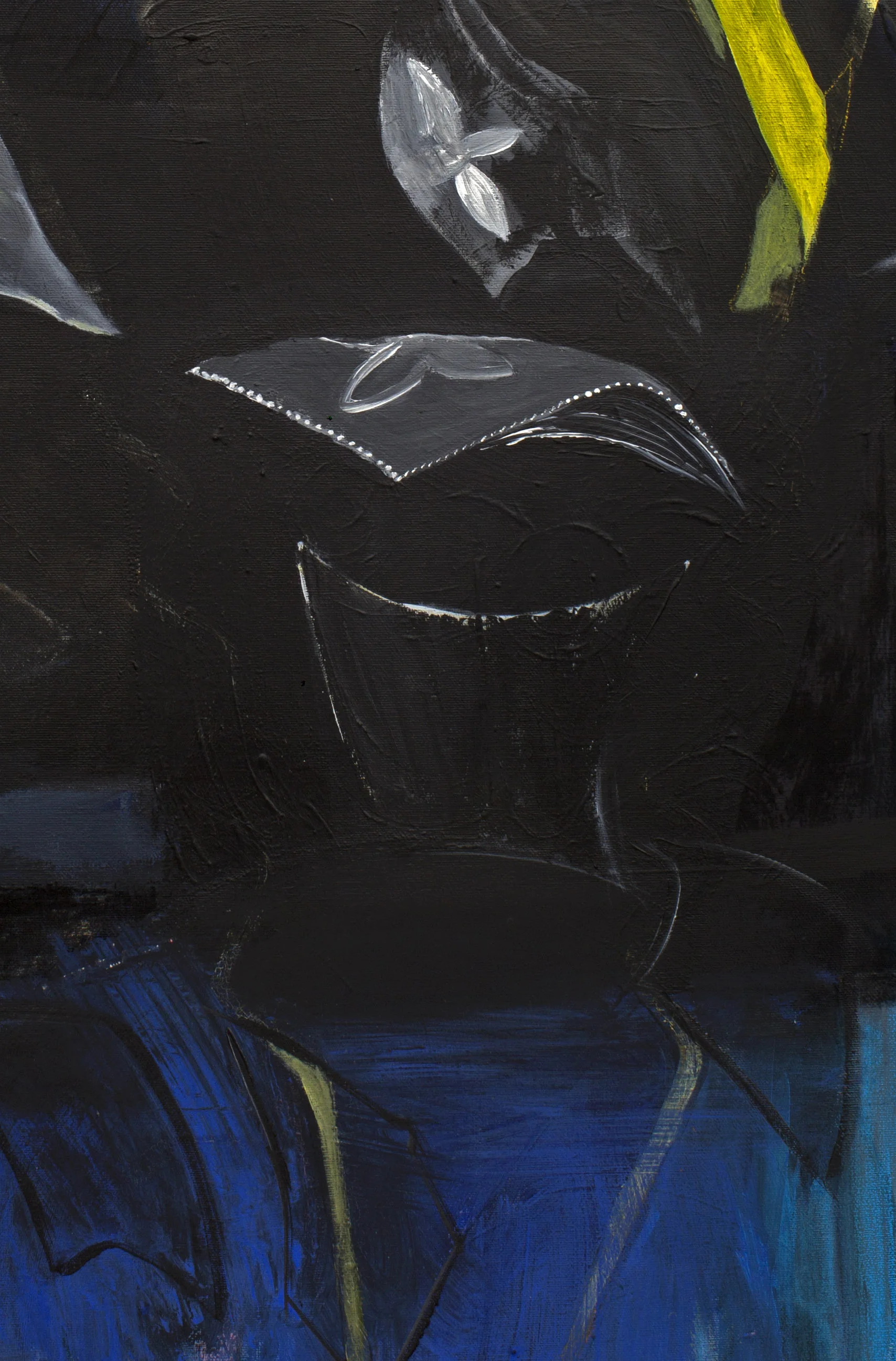 Fa men, acrylic and charcoal on canvas, 100 x 120 cm/ 39 x 47 in, 2017.