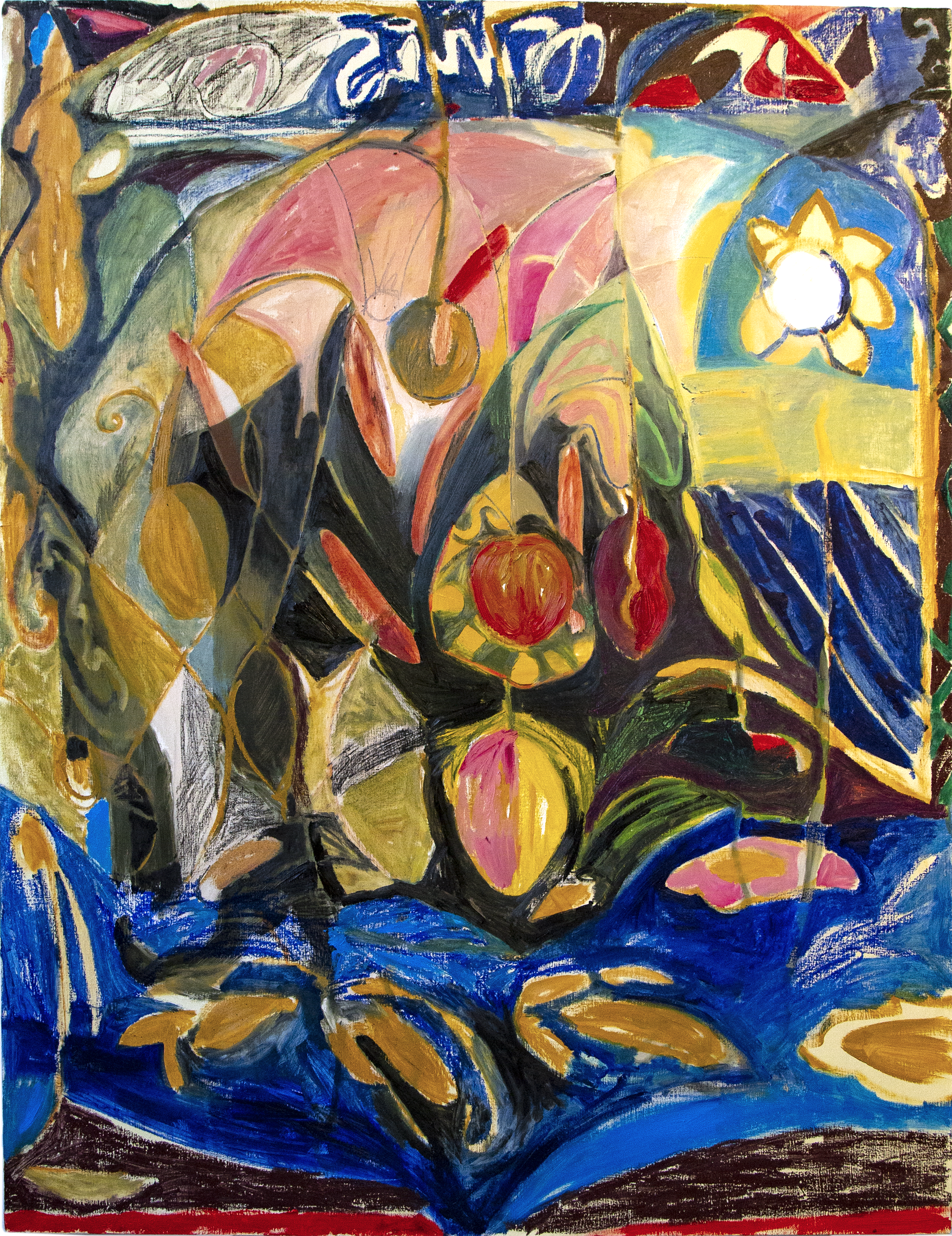 Itchy Scratchy bulrushes, oil on canvas, 170 x 140 cm, 2019.