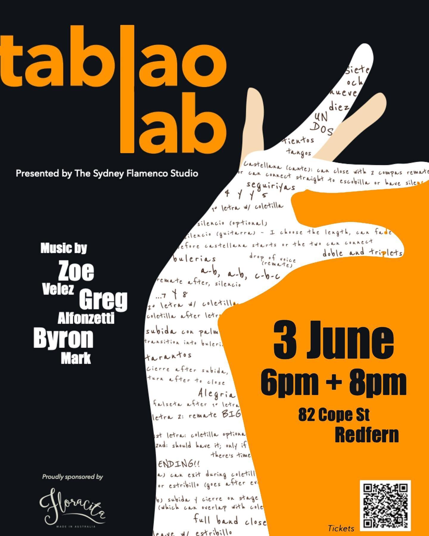 It&rsquo;s with great excitement we announce the 3rd edition of TABLAO LAB - SAT JUNE 3rd- 🤩

TABLAO LAB was born in 2018 with the intention of giving our students the opportunity to fully engage in the choreographic creation of a dance, perform as 
