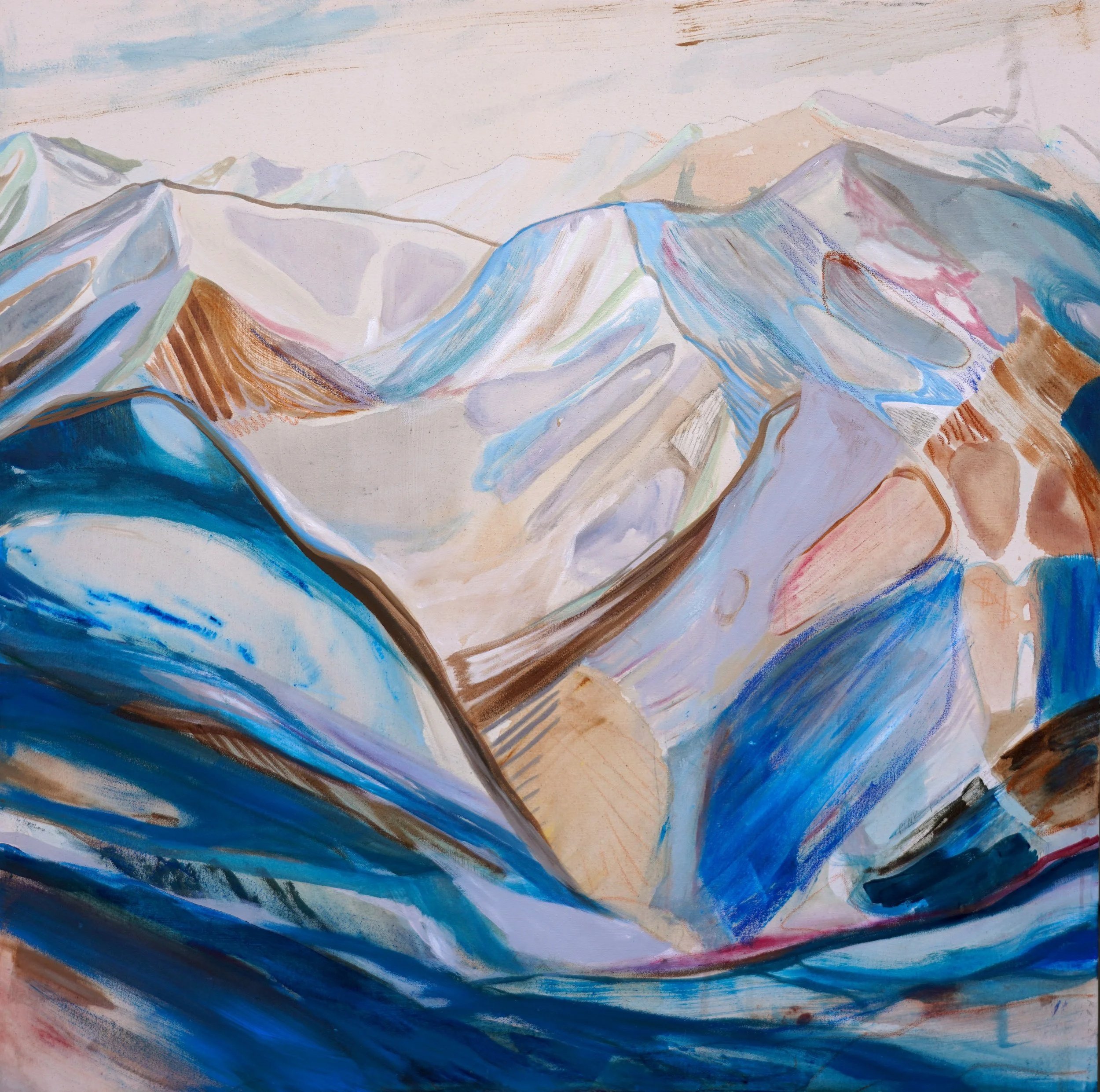 'Not Just a Truck Stop (Vail Edition)' Oil and Acrylic on Canvas, 2024, 48x48'',  Sold