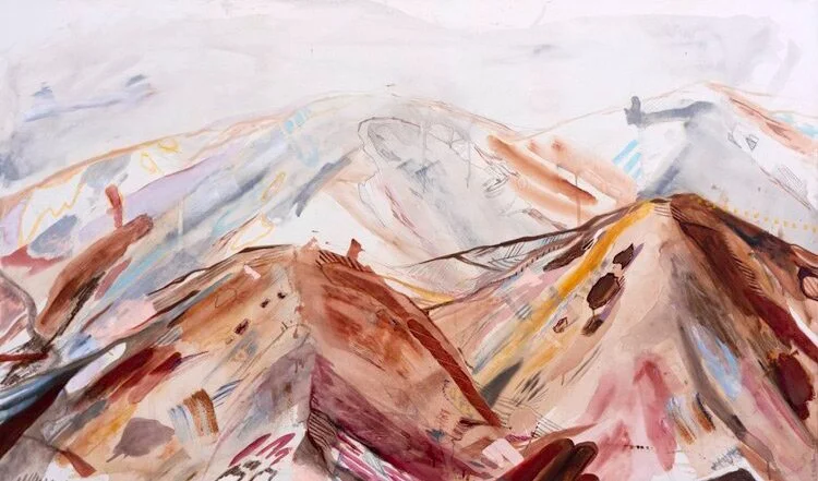 'Ajax Rise' Oil and Acrylic on Canvas, 2022, 40x68'',  Sold