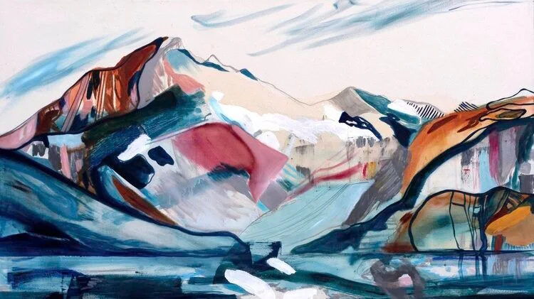 'True Reflection' Oil and Acrylic on Canvas, 2024, 40x68,  Sold