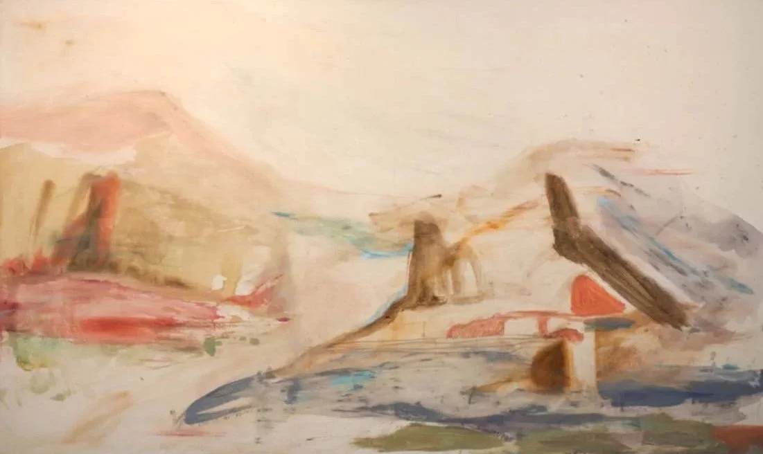 'Two Ships' Oil and Acrylic on Canvas, 2023, 40x65,  Available, Inquire via Email