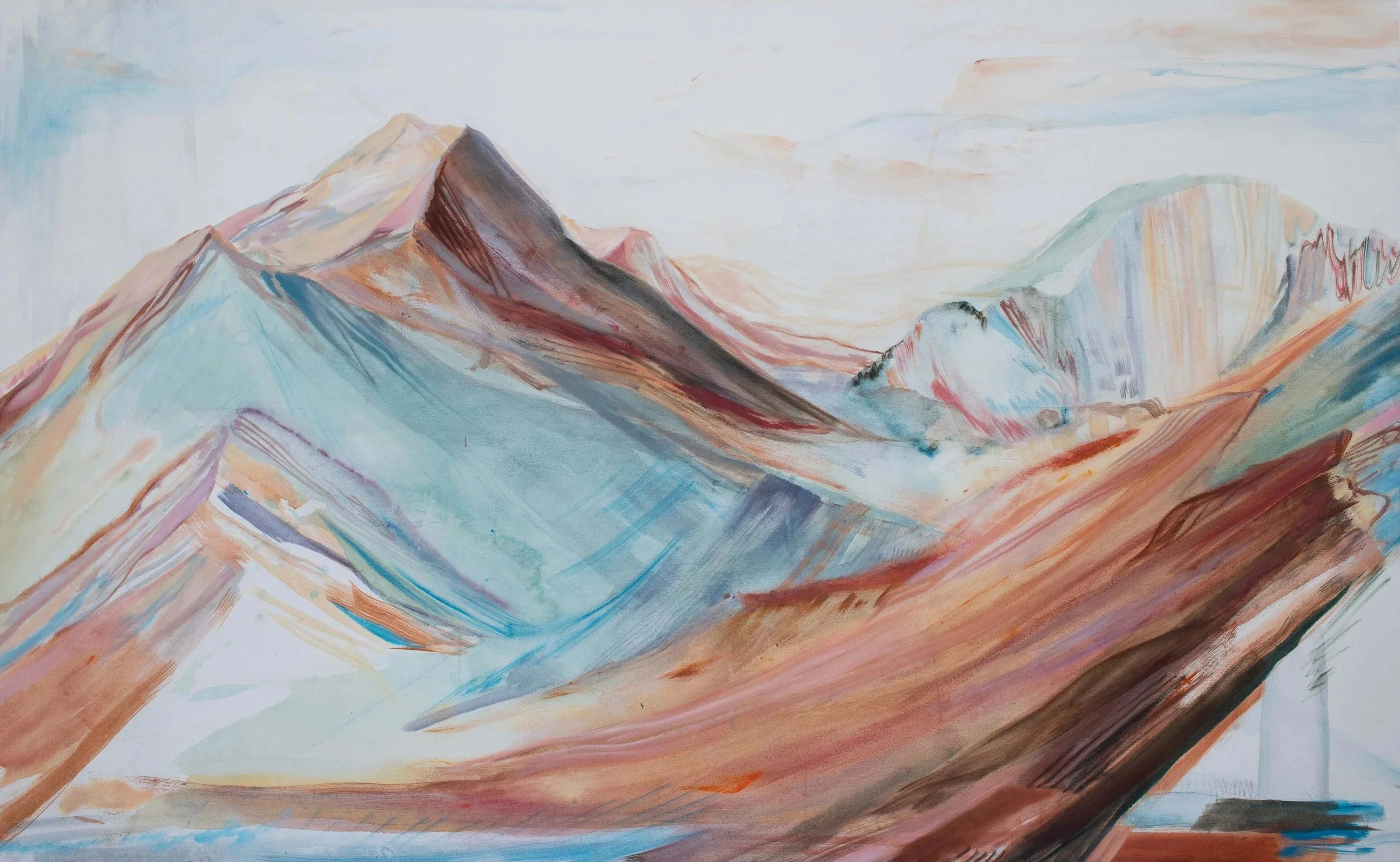 'Golden Hour in the Rockies' Oil and Acrylic on Canvas, 2023, 42x65'',  Sold