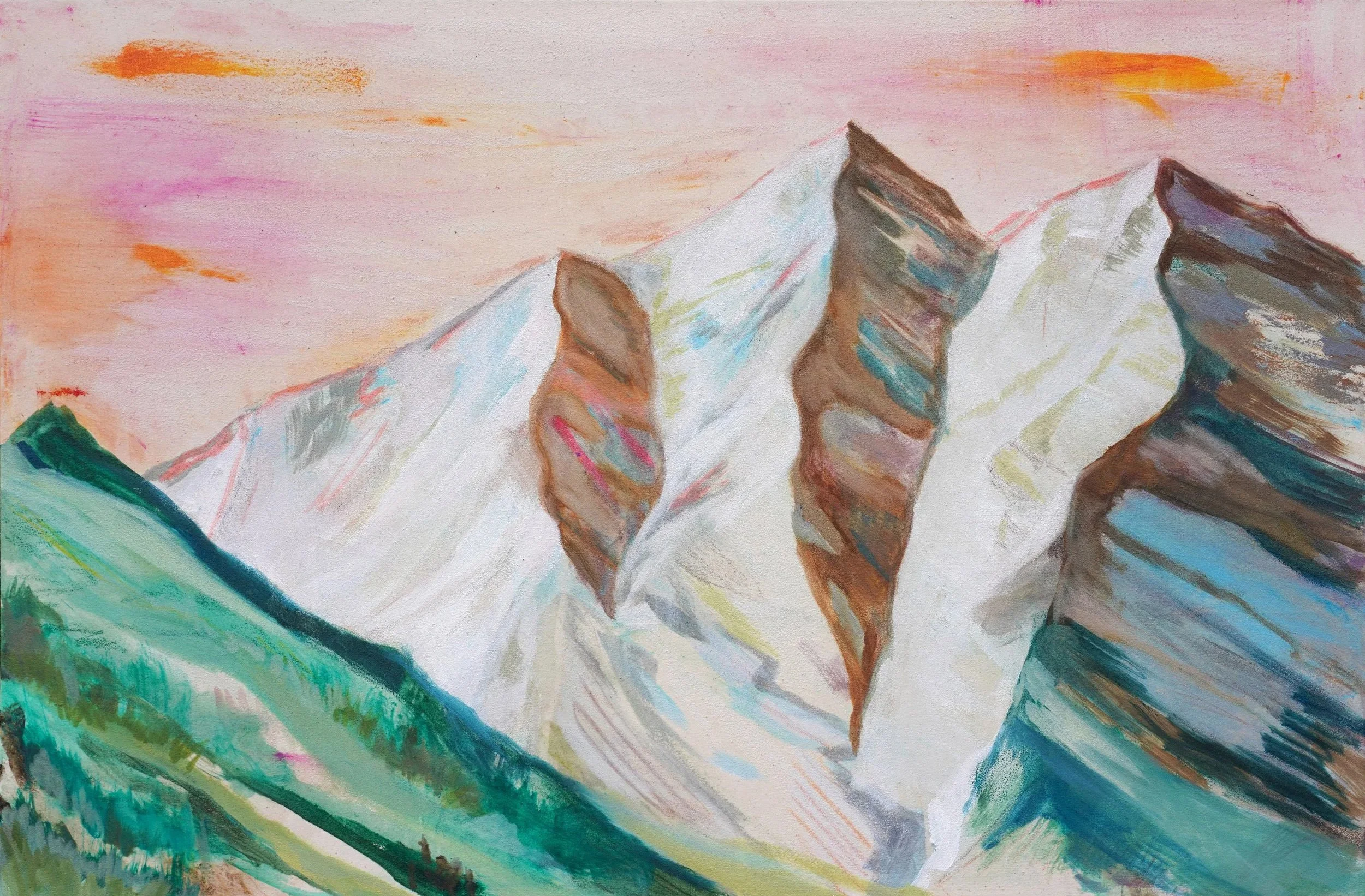 'Three Bells' Acrylic on Canvas, 2026, 24x36''  Sold