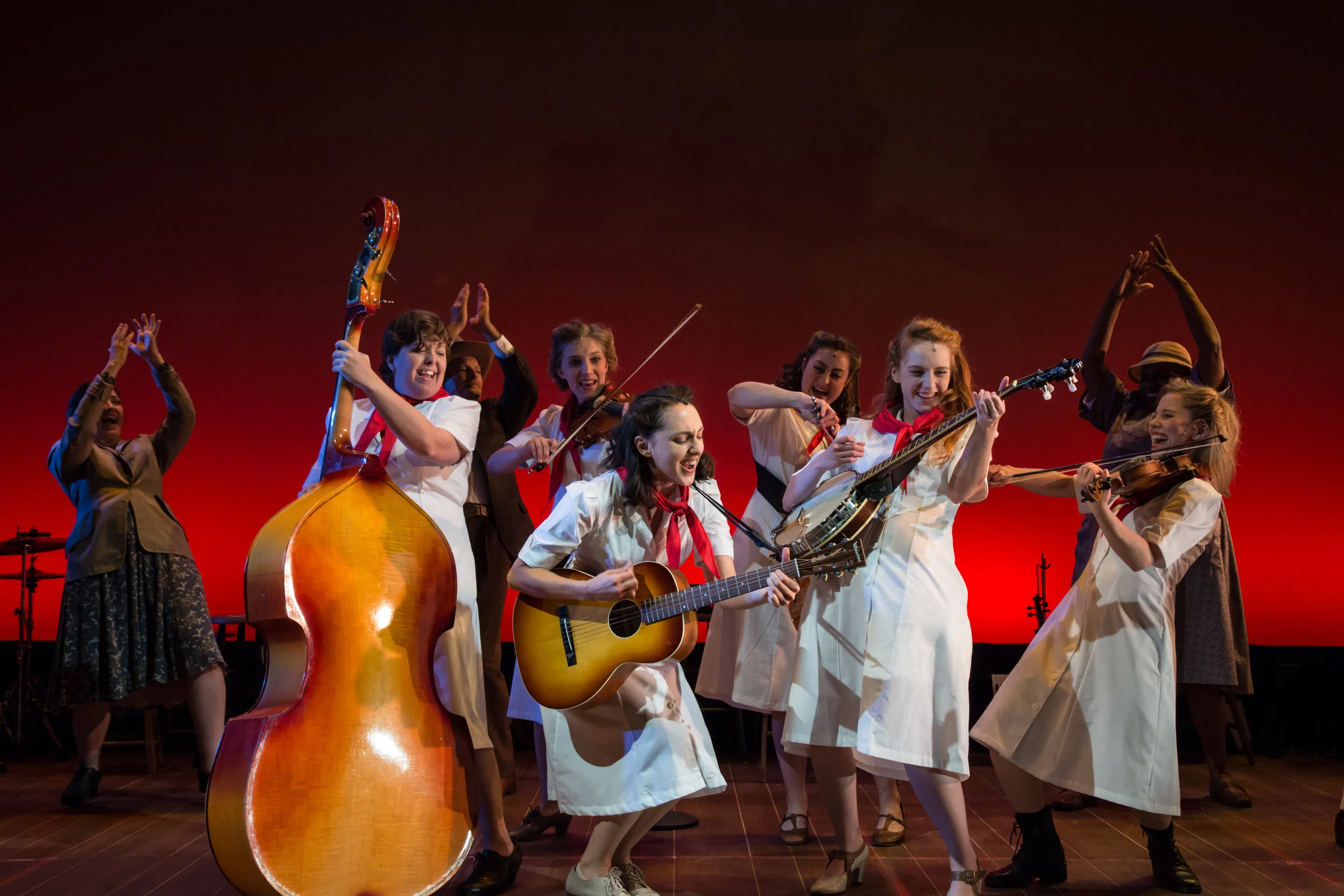 The cast of The Goree All-Girl String Band , directed by Ashley Brooke Monroe. (© Shira Friedman Photography)