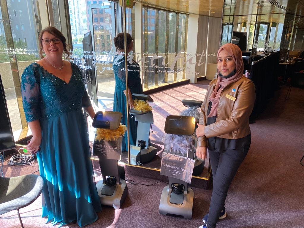 temi telepresence the superstar at the TEMI (The Employment Mobility Institute) Awards Night