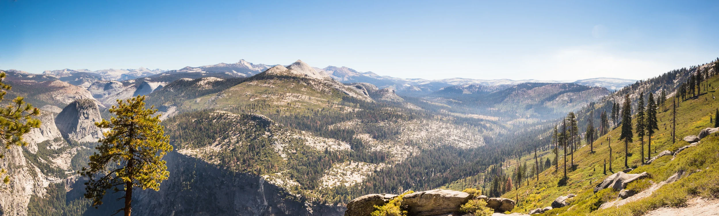 Yosemite Valley and Illilouette Valley from Washburn Point, Yosemite National Park, CA. 