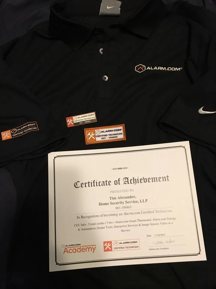 Alarm.com Certified Technician!