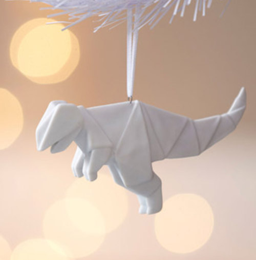 Simply Gifted: Porcelain origami dinosaur ornament by Spruce.