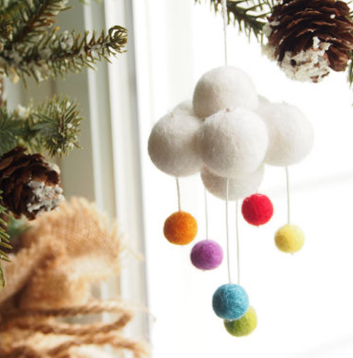Simply Gifted: Felt rainbow rain cloud ornament by Fairy Folk.