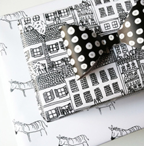 Simply Gifted: Wrapping paper from Kate Zaremba Company.