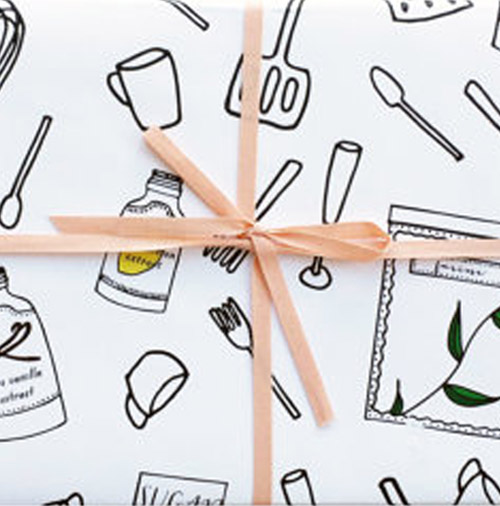 Simply Gifted: Wrapping paper from Paula and Waffle.