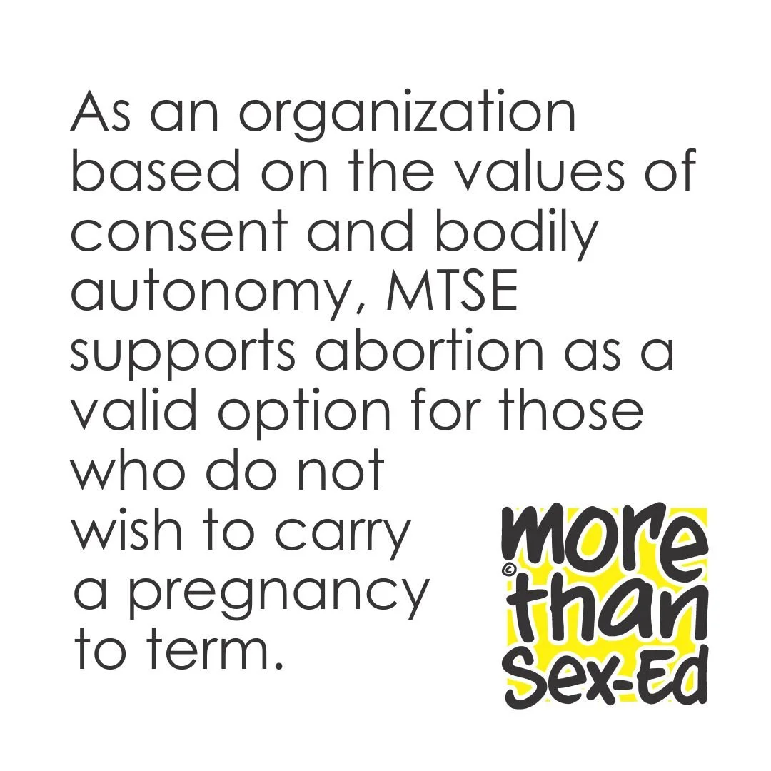 MTSE supports abortion as a valid option for those who do not wish to carry a pregnancy to term