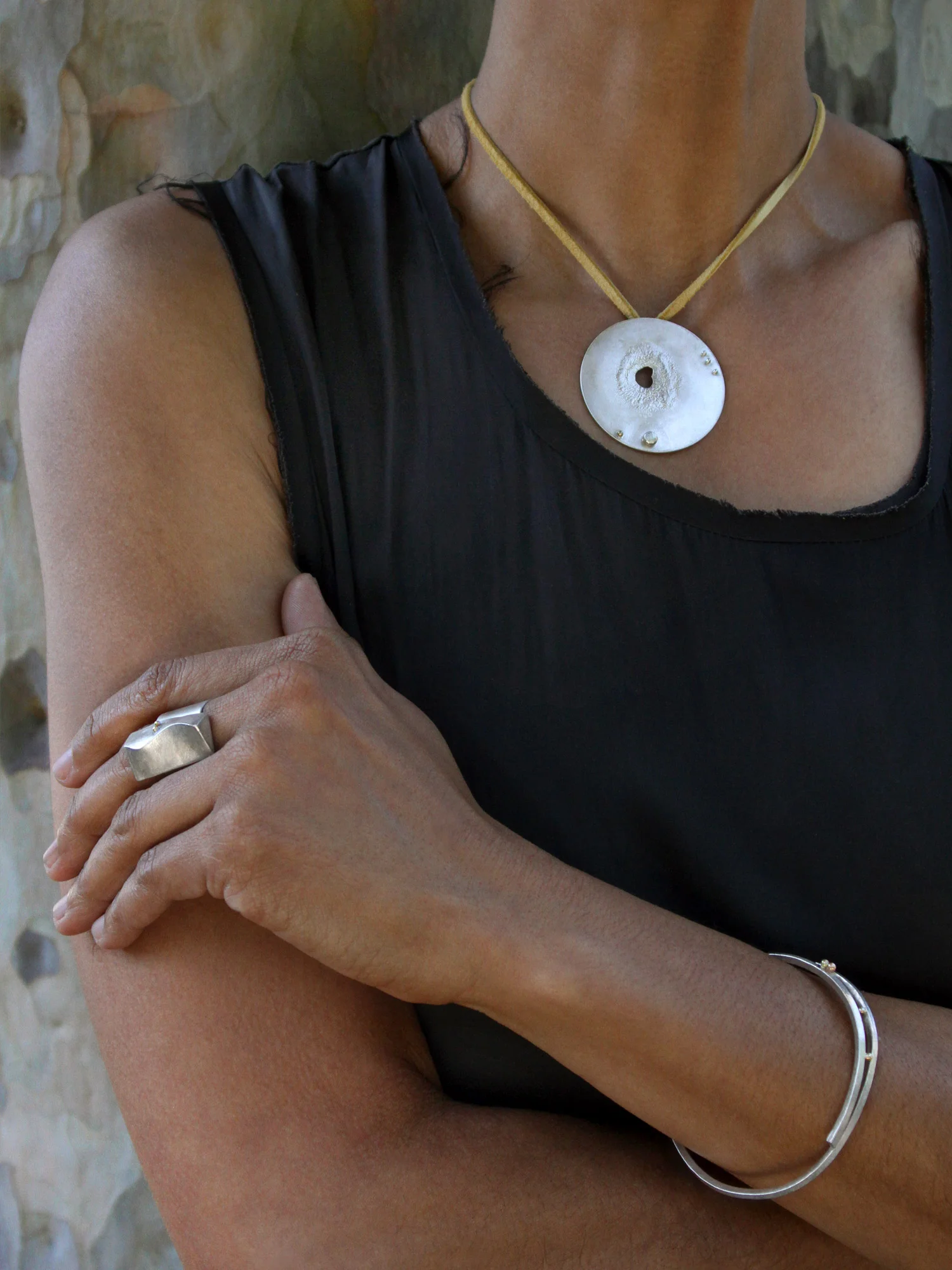 pianeta con buco pendant + aria bracelet + ondalunga ring