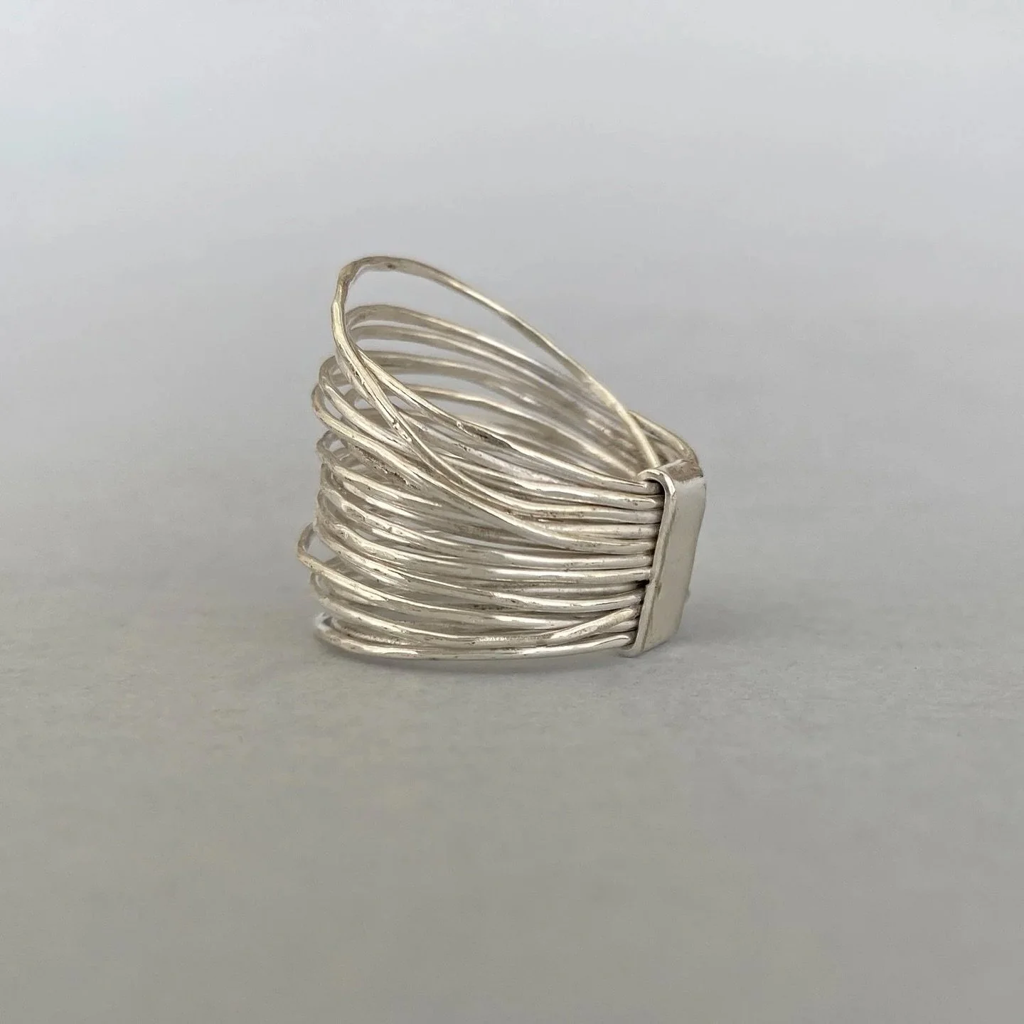 Just arrived online! A field of grass inspired this one-of-a-kind band, handcrafted from recycled sterling silver.

https://www.maddalenabearzi.com/one-of-a-kind/fili-derbetta-bianca-ring

Image+design:&copy;️2025maddalenabearzi