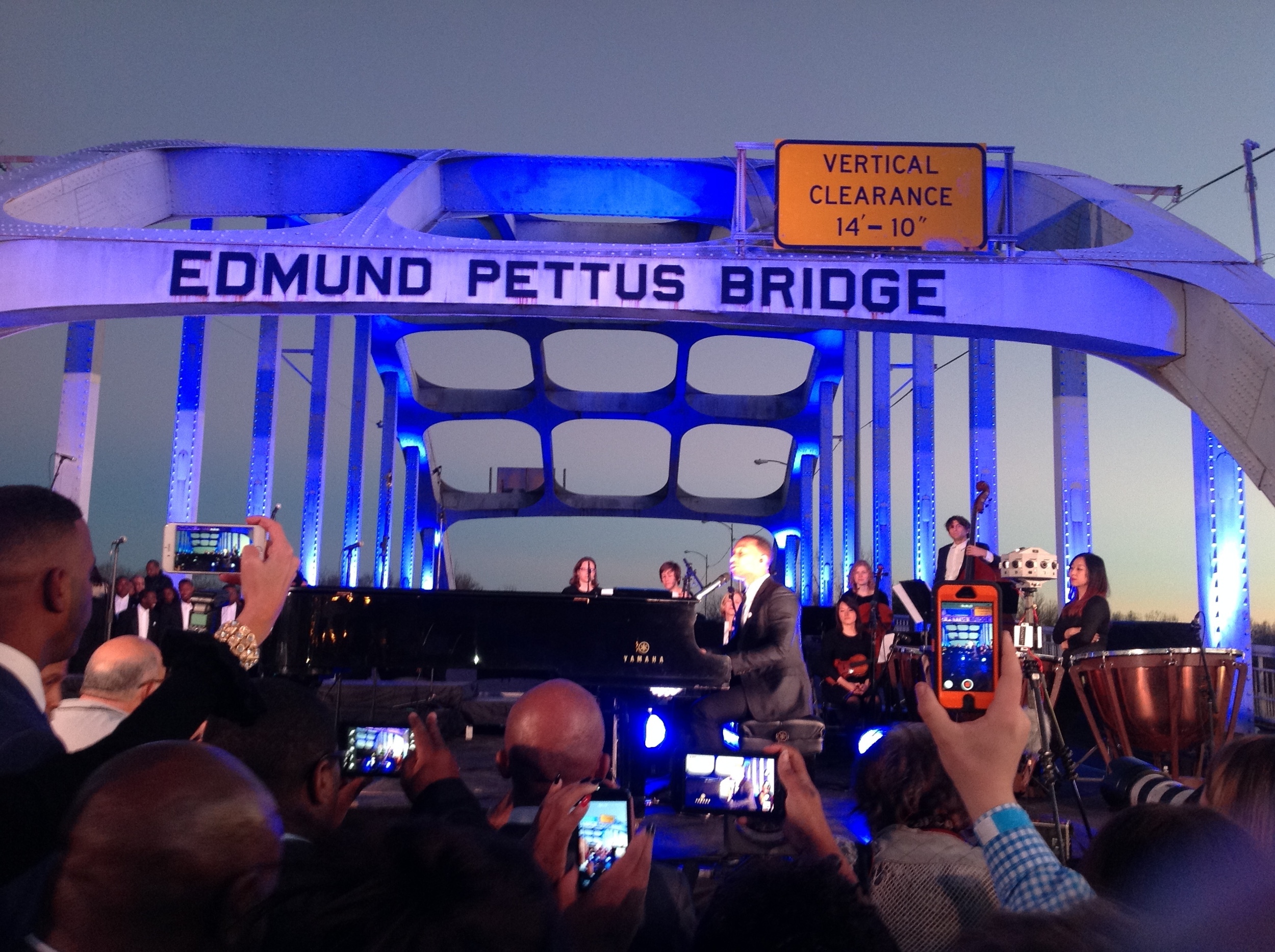  "Glory" performance with John Legend and Common celebrating Martin Luther King day on Edmund Pettus Bridge in Montgomery, AL 