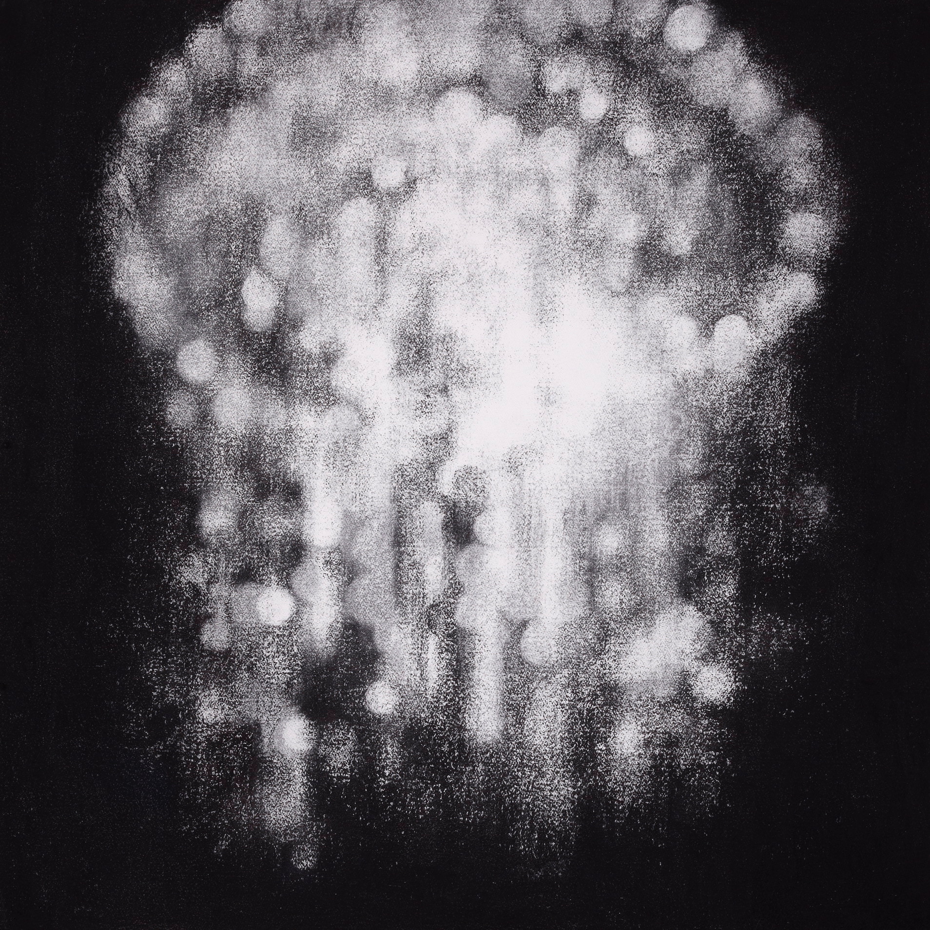  Chandelier white light, 2009, charcoal on paper, 102x102cm 