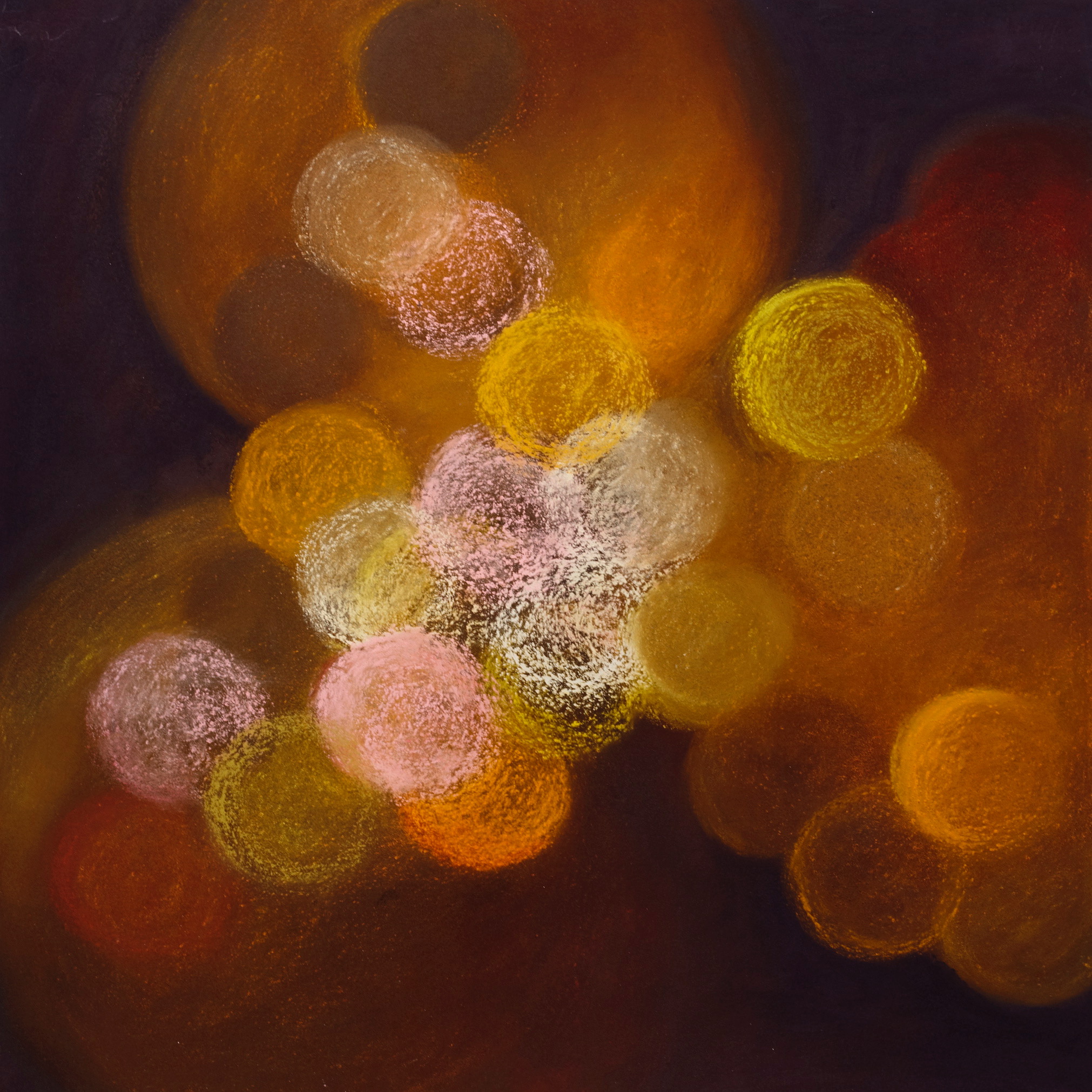  Circles of light, 2009, pastel on paper, 40.5x 40.5cm 